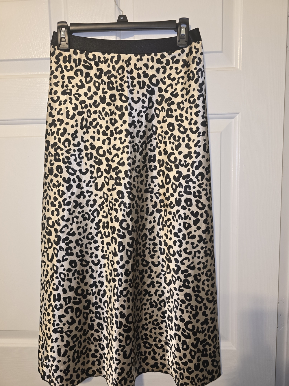 Knot Riot Leopard Print Midi Skirt Size M Animal Print Satin Style
